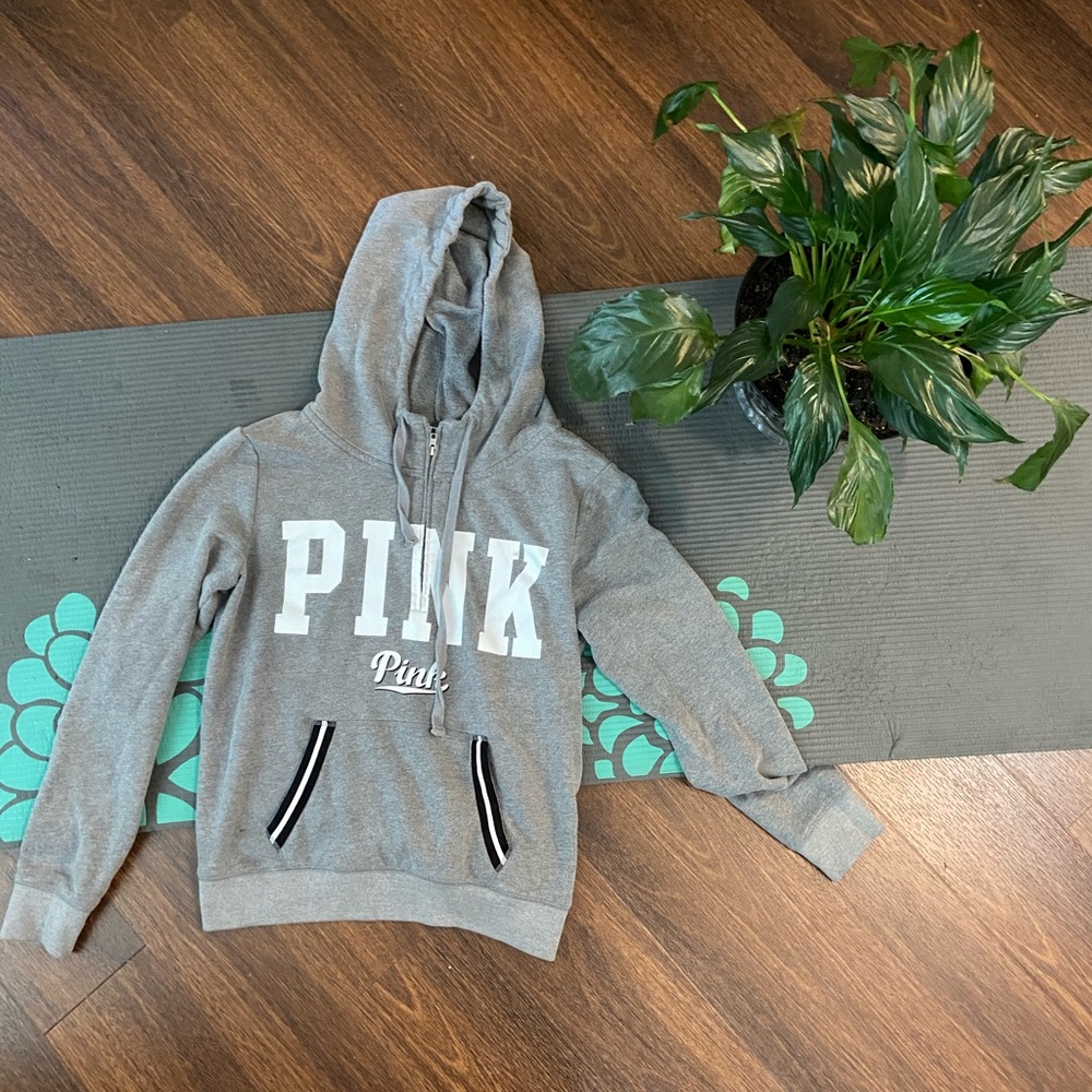 Grey Pink pullover. Size large.